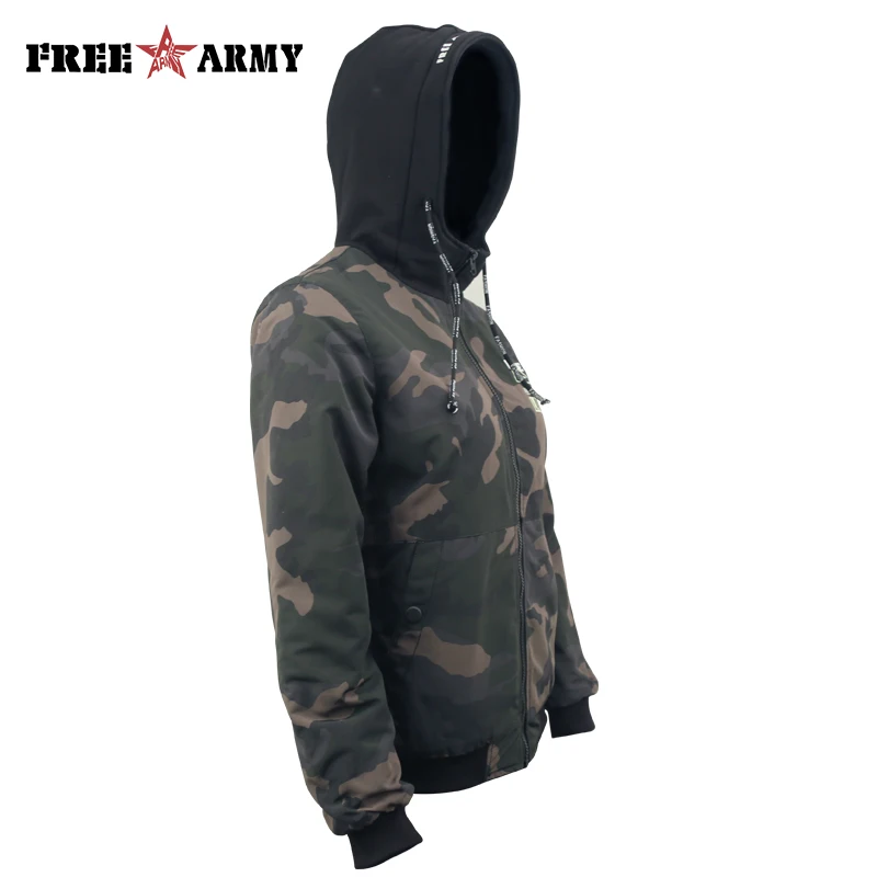 Camouflage FreeArmy новые женские зимние короткие стеганые толстые куртки одежда вязание с капюшоном модная камуфляжная стеганая Верхняя одежда и пальто для женщин - Цвет: Camouflage