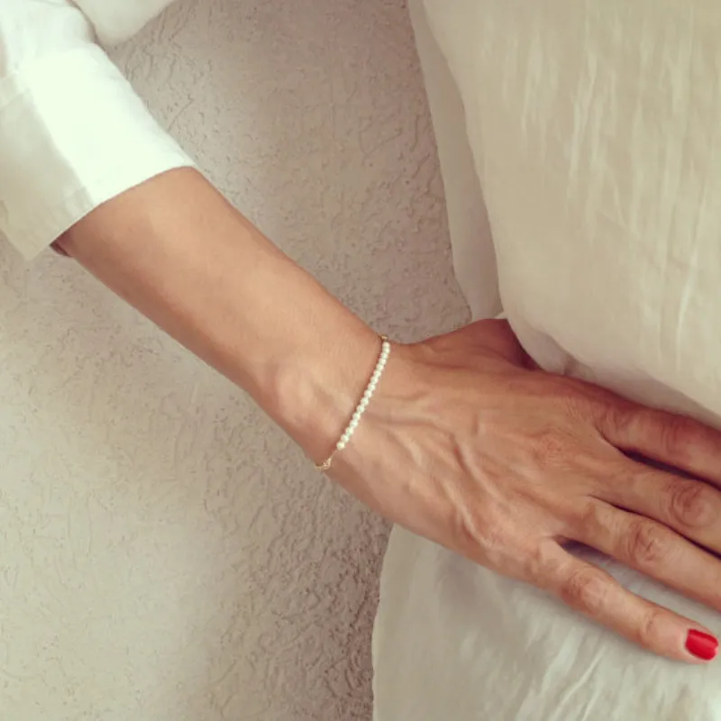 

New Fashion Handmade Beaded Pearl Chain Bracelet for Women