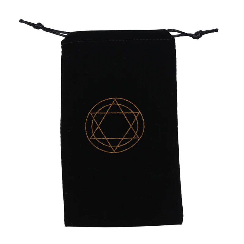 

Hot sale Beam Cards Loading Various Board Game Cards Black Six-Pointed Star Pattern Velvet Tarot Card Storage Bag