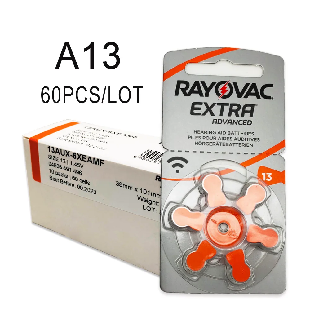 60 шт. батарейки для слухового аппарата Rayovac A13 13A 13 P13 PR48|Уход за ушами| |