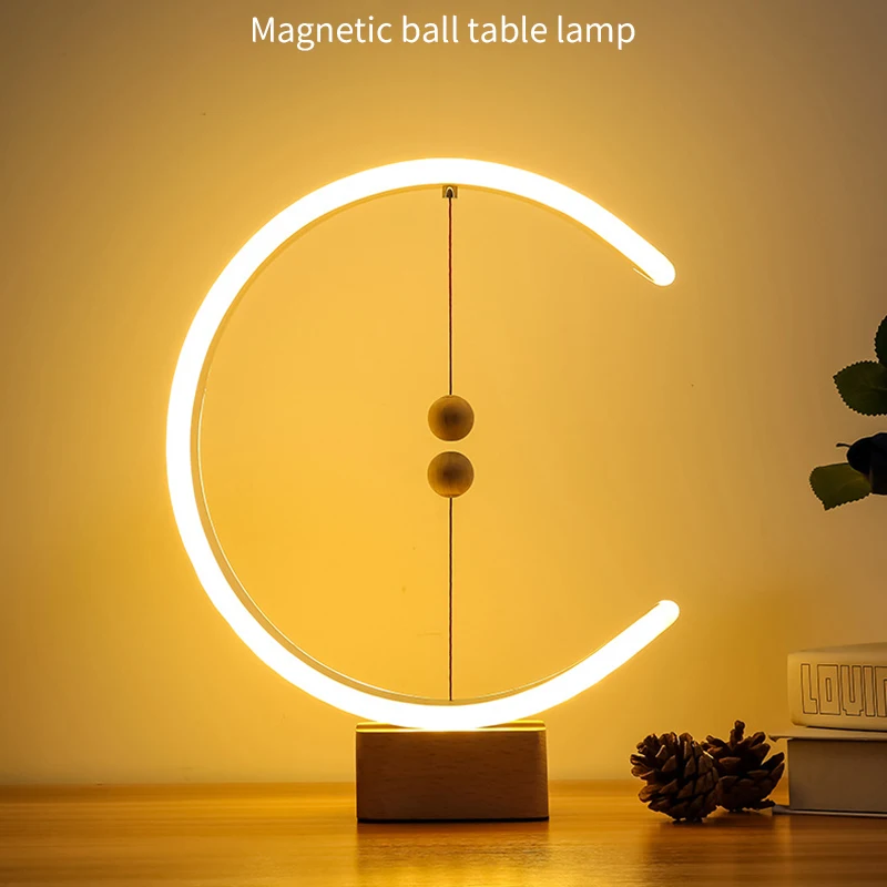

USB Charging Table Light Magnetic Suspension Balance Art Deco Led Lamp Innovation Bedside Desk Light Desk Lamp Magic Table Lamp