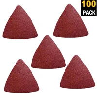 100pcs triangle sanding pads 3 18inch 80mm hook and loop sandpaper 40 240 grits