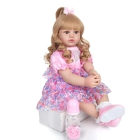 pretty girl reborn toddler silicone vinyl doll 2460cm handmade reborn baby princess dress up doll gift toys