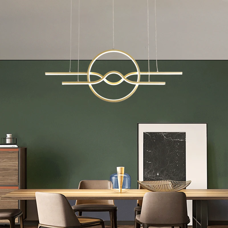 Современная подвесная люстра с золотой и черной отделкой для офиса столовой