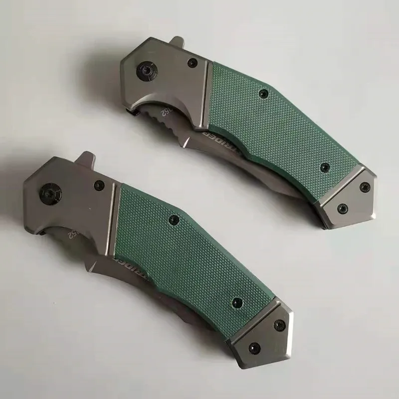 

RUIMI G10 Handle Folding Knife, Martensite Sharp And Quick-Opening Outdoor Knife,Camping Hunting Self-Defense Knife, Fruit KNIFE