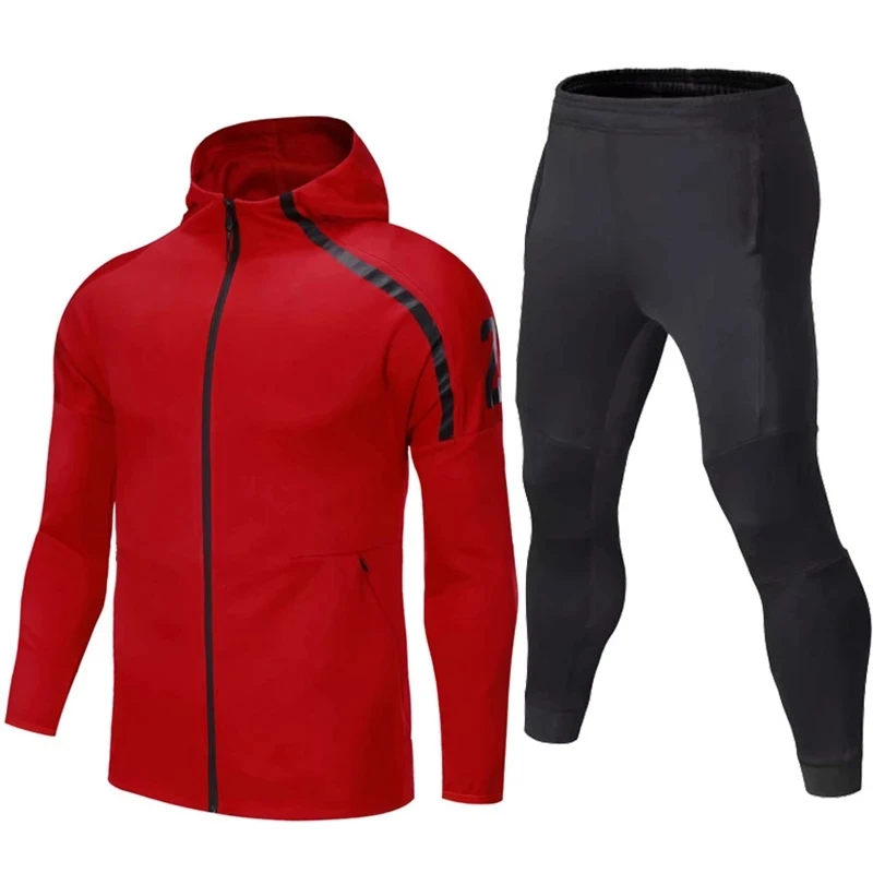 Men Sportswear Sets Soccer Jersey Football Training Clothes Male Running Hoodie Jackets Pant 2Pcs Tracksuit Sporting Sweat Suit