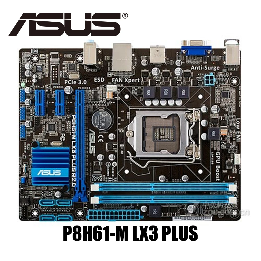 Asus P8H61-M LX3 PLUS R2.0 настольная материнская плата H61 Socket LGA 1155 i3 i5 i7 DDR3 16G uATX UEFI биос