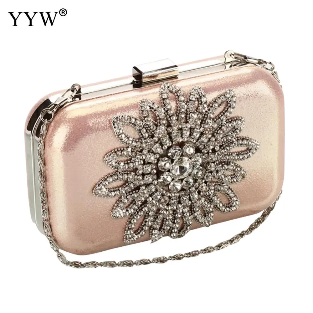 Модная розовая вечерняя сумочка Женская ночной Свадебный клатч с цветком
