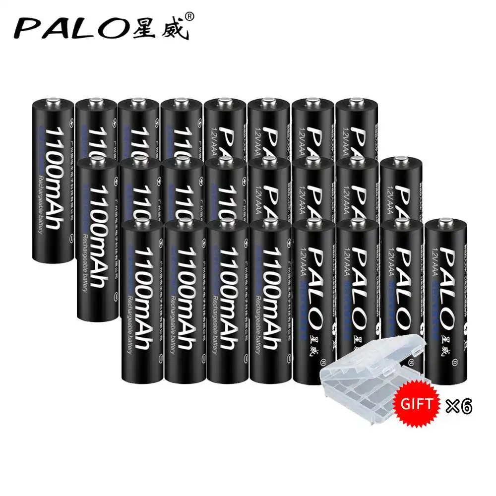 10Pieces* PALO AAA 1,2 В NI-MH 1100 мАч AAA 3a Аккумуляторная батарея aaa Аккумуляторная батарея Ni-MH аккумуляторная батарея аккумуляторная - Цвет: 24pcs