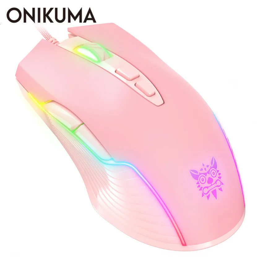 

ONIKUMA CW905 6400 DPI Wired Gaming Mouse USB Game Mice 7 Buttons Design Breathing LED Colors for Laptop PC Gamer