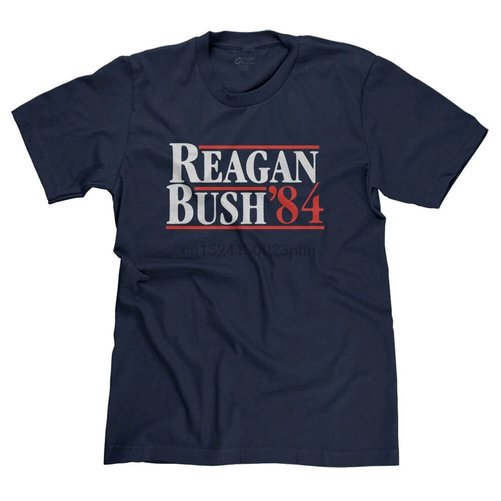 Забавная Винтажная Футболка RONALD REAGAN GEORGE BUSH 1984|Мужские футболки| |
