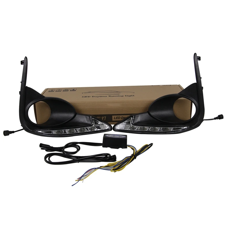 

2Pcs for Toyota Highlander 2018 Car LED Daytime Running Lights Modified Fog Lights Double Color