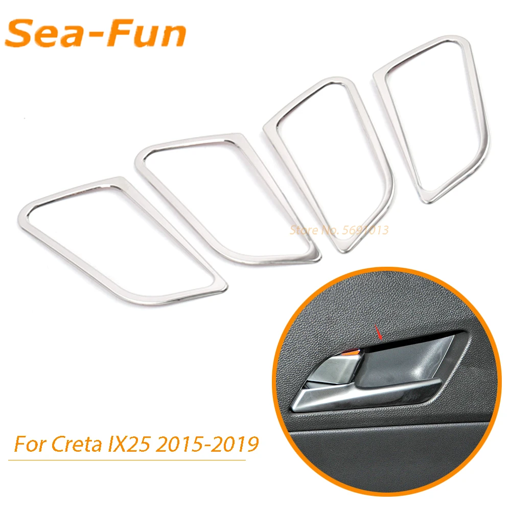 

For Hyundai Creta IX25 2015 2016 2017 2018 2019 Inner Door Handle Trim Cover Decorative Frame Sticker Interior Car Accessories