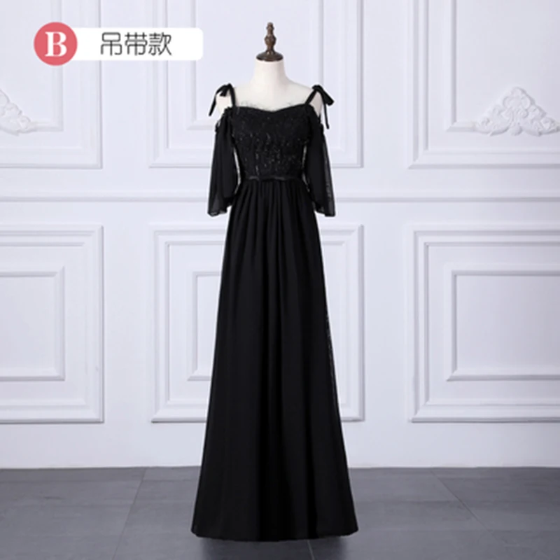 Vestido Azul Марино Свадебная вечеринка элегантное длинное шифоновое розовое и черное