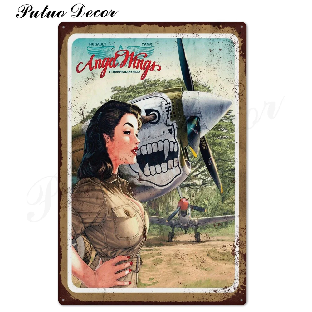 TH3458 Pin Up Girl Оловянная табличка металлическая винтажная Сексуальная металлическая вывеска Настенный декор для бара паба клуба человек пещера значки в стиле ретро металлическая живопись - Цвет: TH3458
