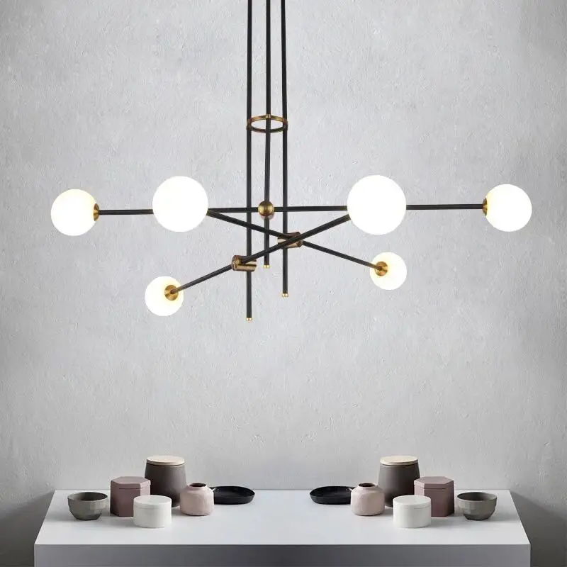 Минималистский скандинавский угол регулируемый стеклянный шар люстра