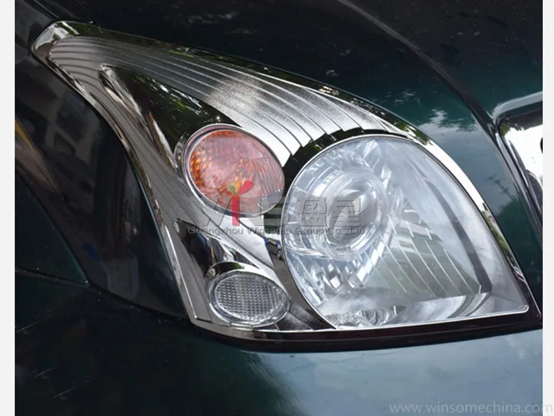 Хромированная крышка фары для Toyota Land Cruiser 120 Prado J120 2003 2004 2005 2006 2007 2008 2009 Тюнинг автомобиля аксессуары