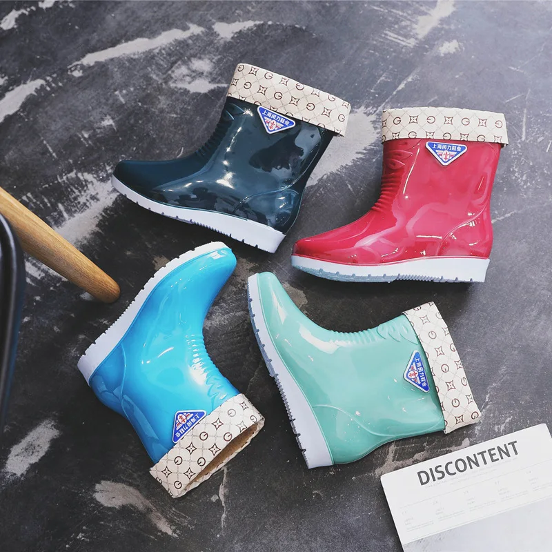 Зимние непромокаемые сапоги Женские Модные с белым воротником для взрослых