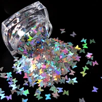 1 box holographic nail glitter butterfly shape 3d flakes sparkly colorful sequins spangles polish manicure nails art decoration