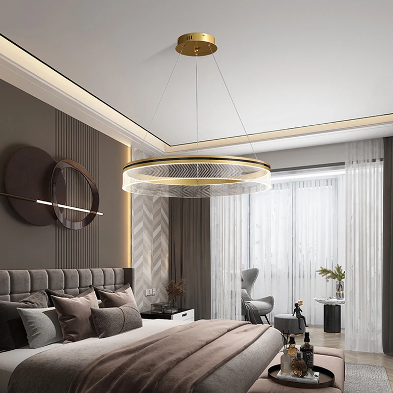 Светодиодсветодиодный люстра круглая в нордическом минималистическом стиле для