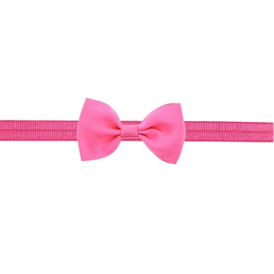 Dark Pink Лента ручной работы сделай сам Детская повязка на голову для малышей детей Детские аксессуары для волос девочка новорожденный банты повязка с бантом Тюрбан-тиара - Color: Dark Pink