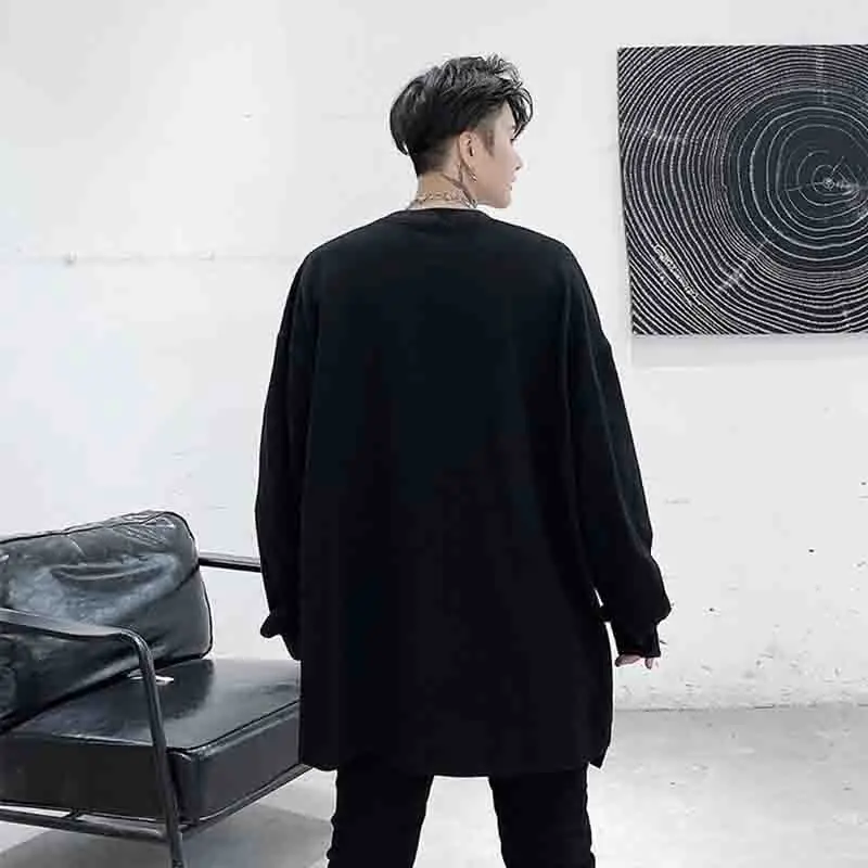 

Autumn coat hair stylist small number of dark design loose irregular sweater