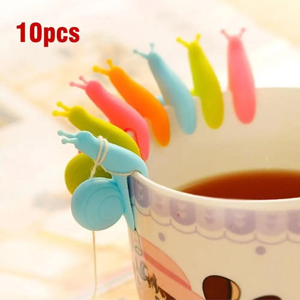 10х креативный силиконовый держатель для чайных пакетиков в форме улитки кружка