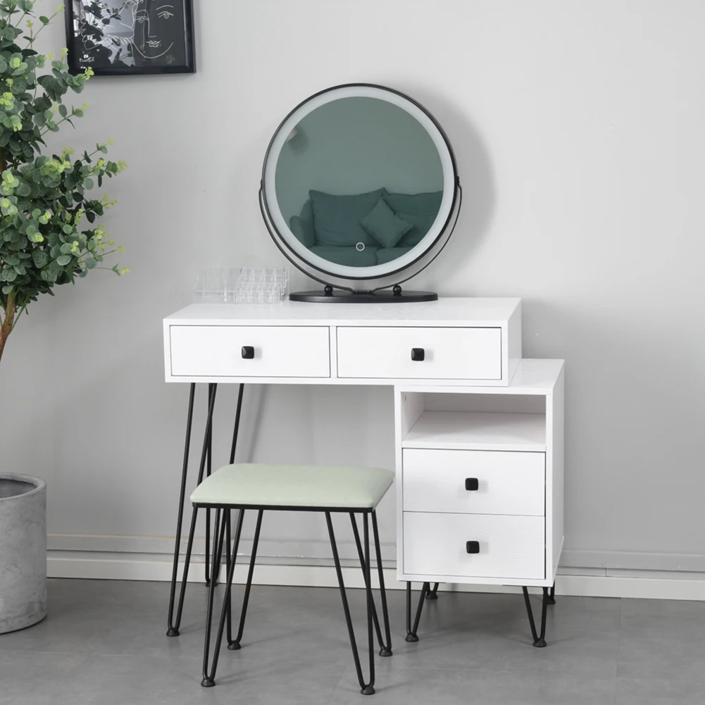 

Bedroom iron dresser solid wood makeup desk storage cabinet white-23981263 Dressing Table Ins Girls Multifunctional Dressers Bed