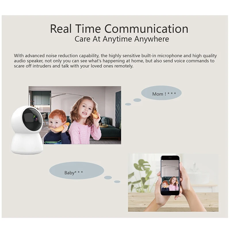

HD 1080P Surveillance Camera Smart Wireless IP Camera Home Security PTZ Camera WiFi Night Vision Camera Baby Monitor