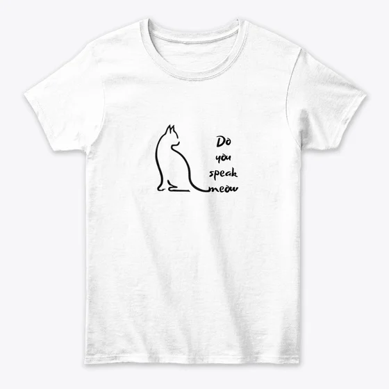 

Говорите ли вы, стандартная женская футболка Meow