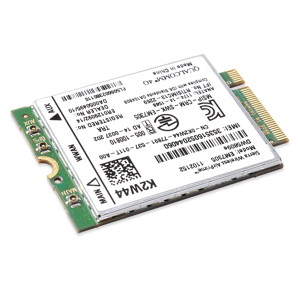 Модуль карты DW5811E 1DPXG MM9JH MR7VT EM7455 PCIe M.2 300 Мбит/с LTE 4G WWAN для Dell E7270 E7470 E7370 | Компьютеры и