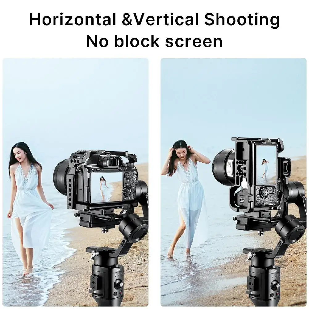 

UURig R063 Metal Camera Cage Equipment Expansion Bracket Expand 2 Cold Shoe Ports Multiple 1/4 Threaded External for Sony A7III