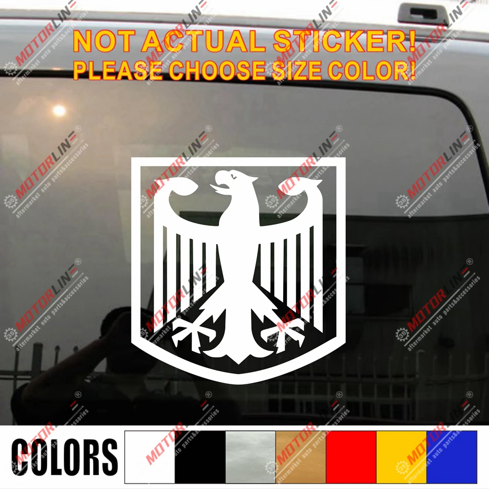 

Pick size color Coat of Arms of Germany German Eagle Decal Sticker Car Vinyl no bkgrd