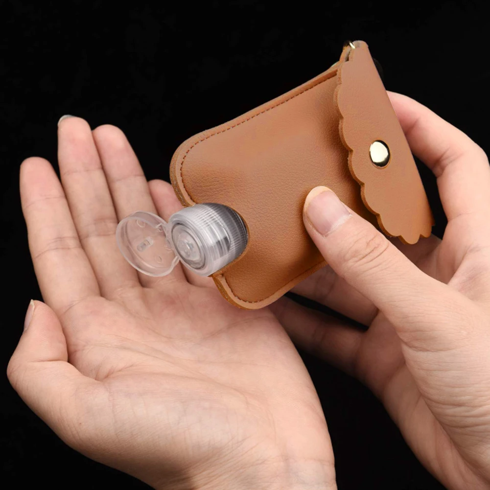 

Портативная пластиковая пустая бутылка 60 мл, для путешествий, спорта на открытом воздухе, с кожаным держателем, поворот на бутылка-дозатор д...