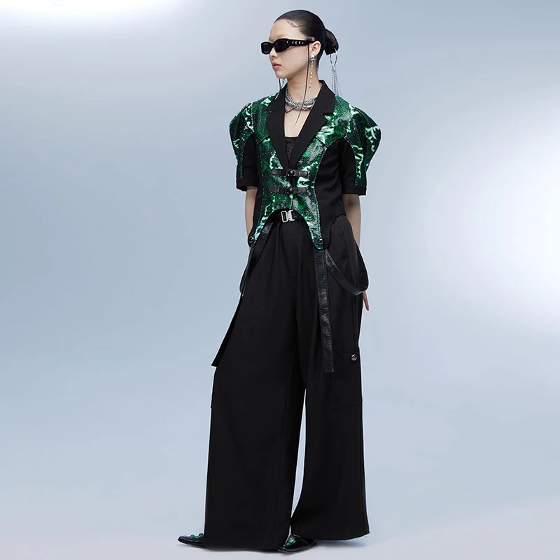 XITAO Irregular Blazer Fashion New Women Print Pattern 2021 Summer Elegant Goddess Fan Casual Style Loose Blazer Coat WLD6367