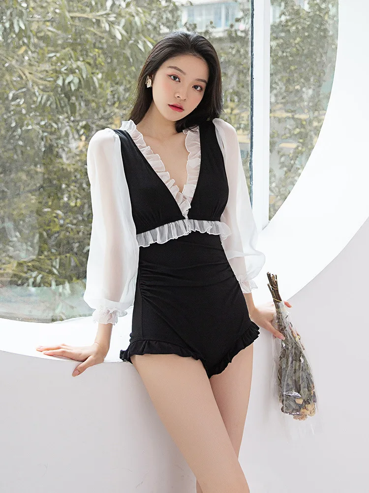 

Swimsuit Ladies Women's Swimsuits Women Swimwear Trikini Summer Swimming Suit Gir One Piece Female Rashguard High Waist Block