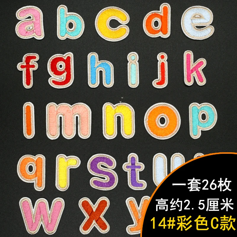 26 шт./лот нашивки с железными буквами для одежды логотип железная нашивка на