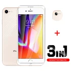 3-в-1 9H передняя + мягкая линза + волоконная задняя пленка для Apple iPhone 8 7 6 6S Plus защита для экрана защитное стекло на iPhone8