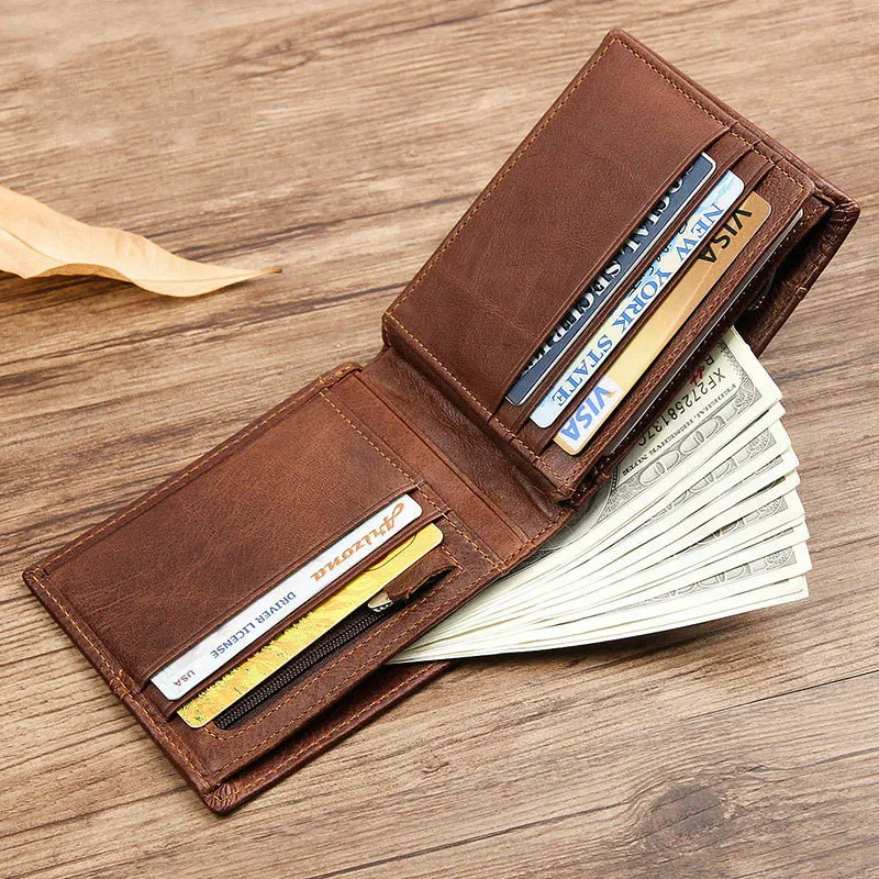 Cowhide Wallet Short Genuine Leather purse carteira masculina men wallets cartera hombre portfel monedero | Багаж и сумки