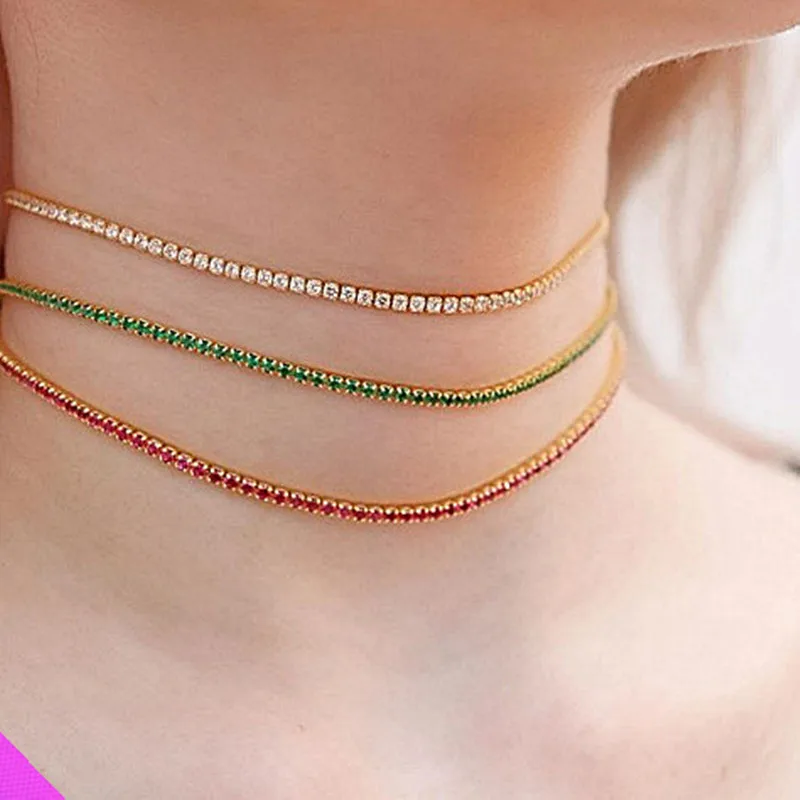 Fashion Rhinestone Necklace Lady Girl Shiny Jewelry Gift 2021 New 10 Styles |