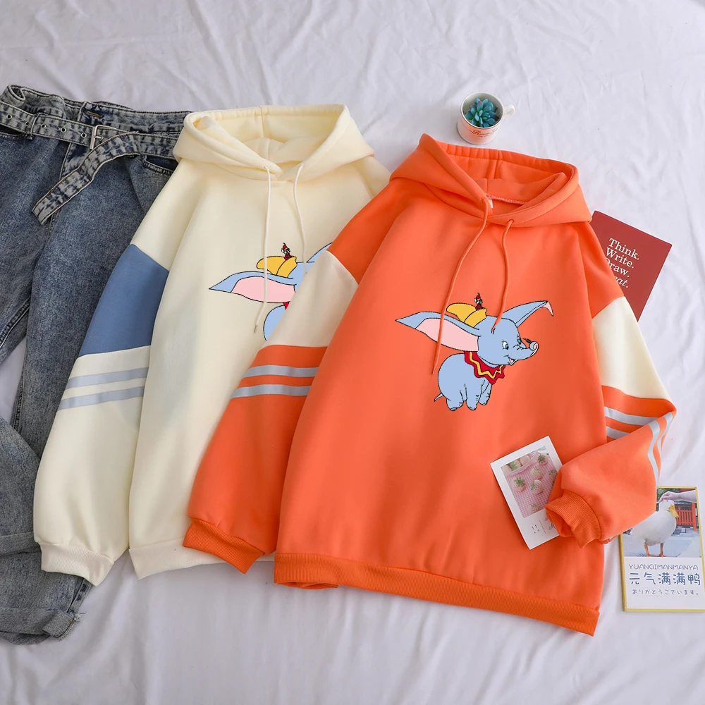 Saraing Dumbo новые женские толстовки Летающий Слон забавные толстовки с длинным рукавом Лидер продаж Женская Повседневная Уличная утолщенная