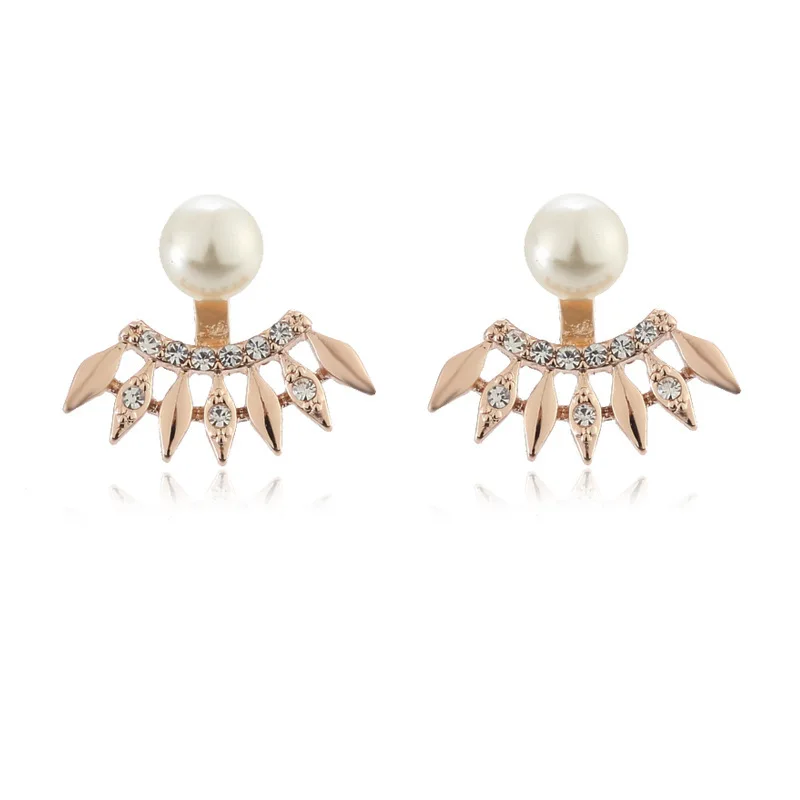 Женские серьги с жемчугом модные золотого и серебряного цвета для свадебной