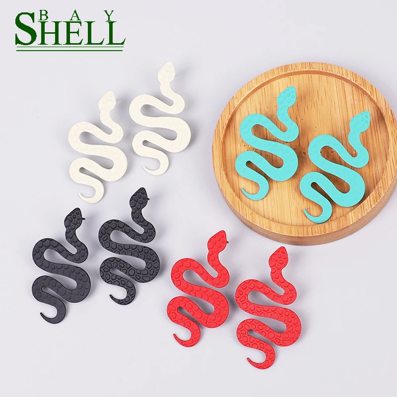 

Shell Bay Black Snake Earrings Jewelry Big Boho Earrings Women Punk Fashion Earrings Stainless Girls Earings Steel Cute Earring