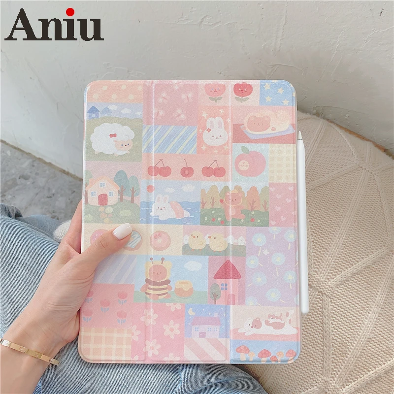 

Чехол для iPad AIR 3 10,9 Pro 10,5 11 дюймов, с милым мультяшным рисунком и слотом для карандаша