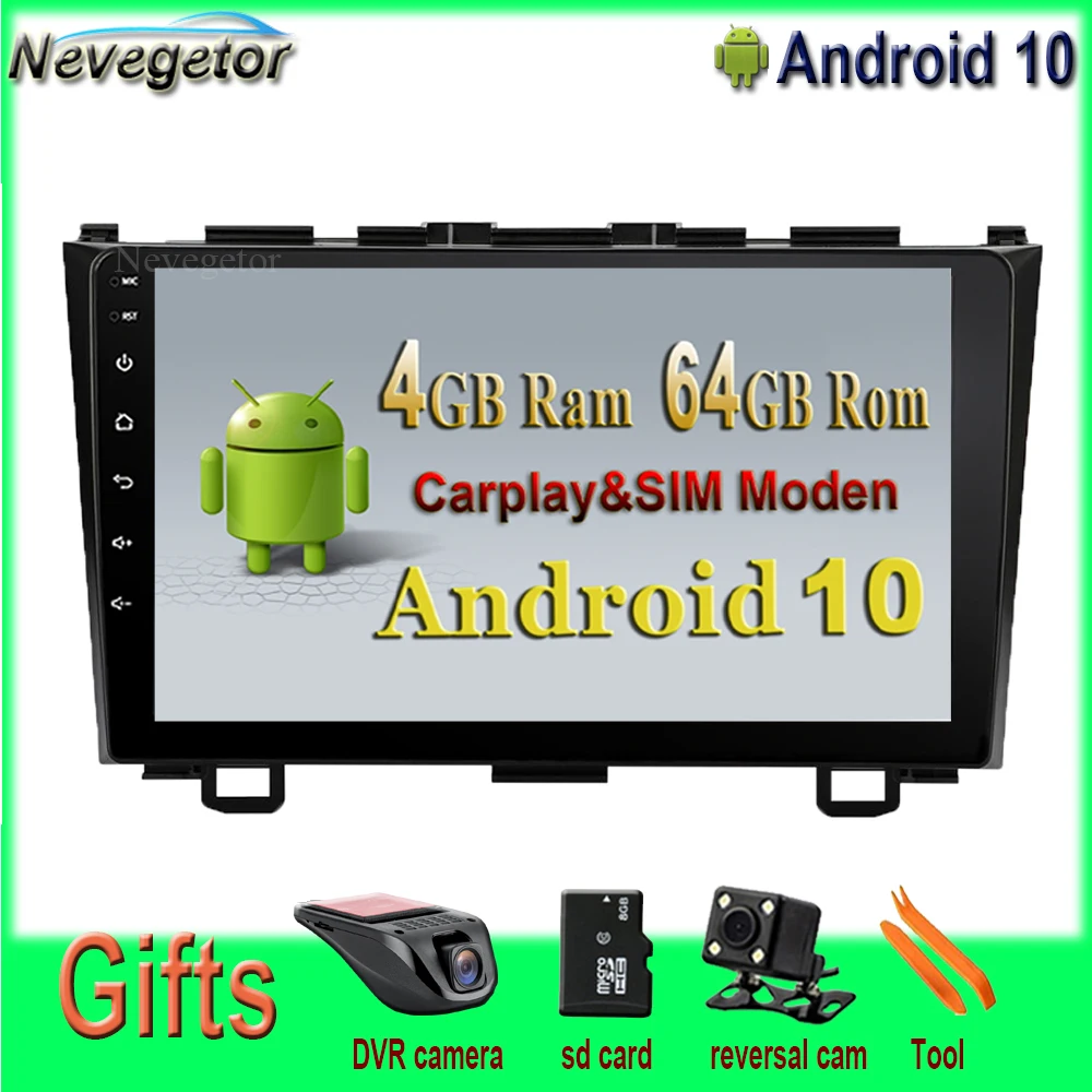 9 ''автомобильный мультимедийный плеер Android 10 для Honda CRV CR V 2006 2011 Wifi GPS Bluetooth Радио