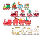 2019 Мини Деревянный Рождественский поезд украшения подарок Рождественский поезд наборы деревянный поезд модель автомобиля игрушки новый год Рождество для детей