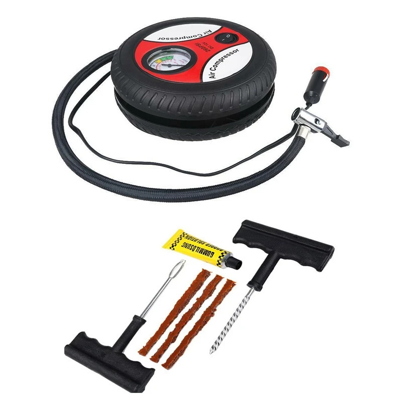 

12V Портативное колесо компрессора воздуха 260Psi насос для накачки шин автомобильные вспомогательные инструменты насос для надувания шин с ин...