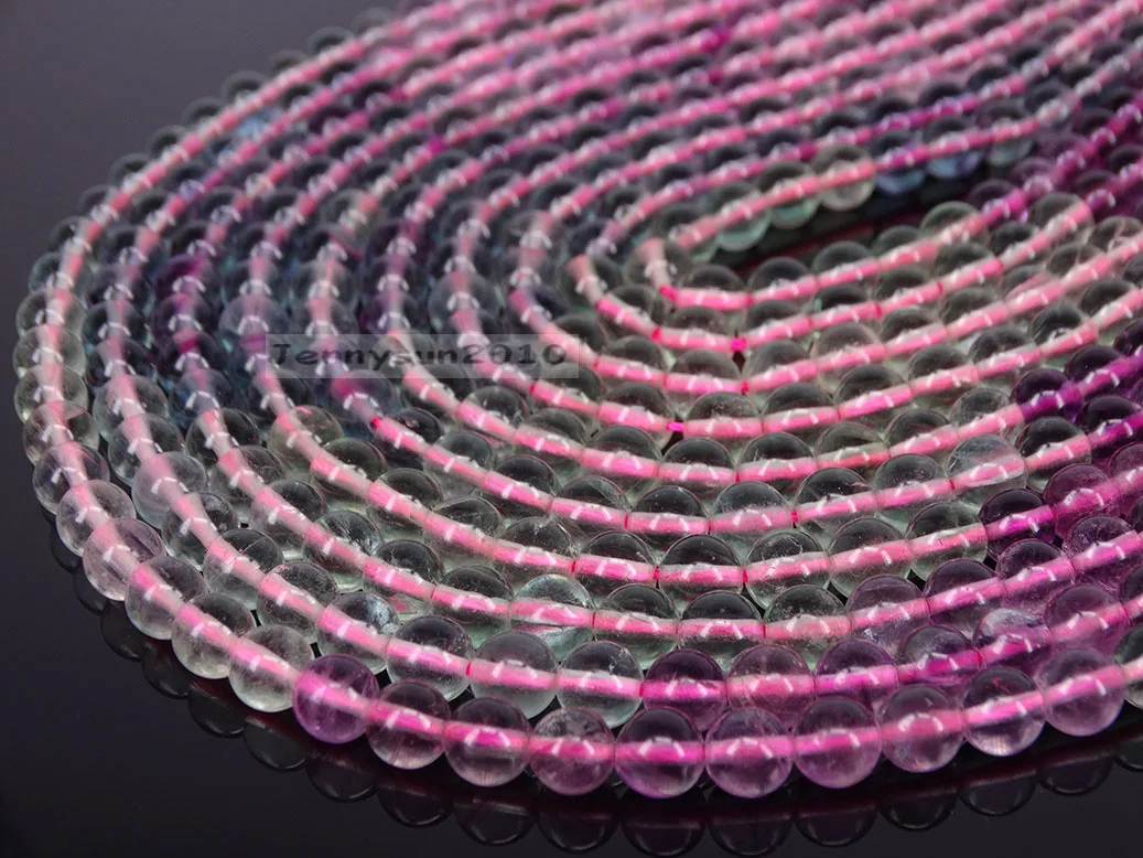 

Натуральные разноцветные драгоценные камни из флюорита, круглые бусины с отверстием, 6 мм, 15,5 дюйма, нить для изготовления ювелирных изделий, 2 нити/упаковка