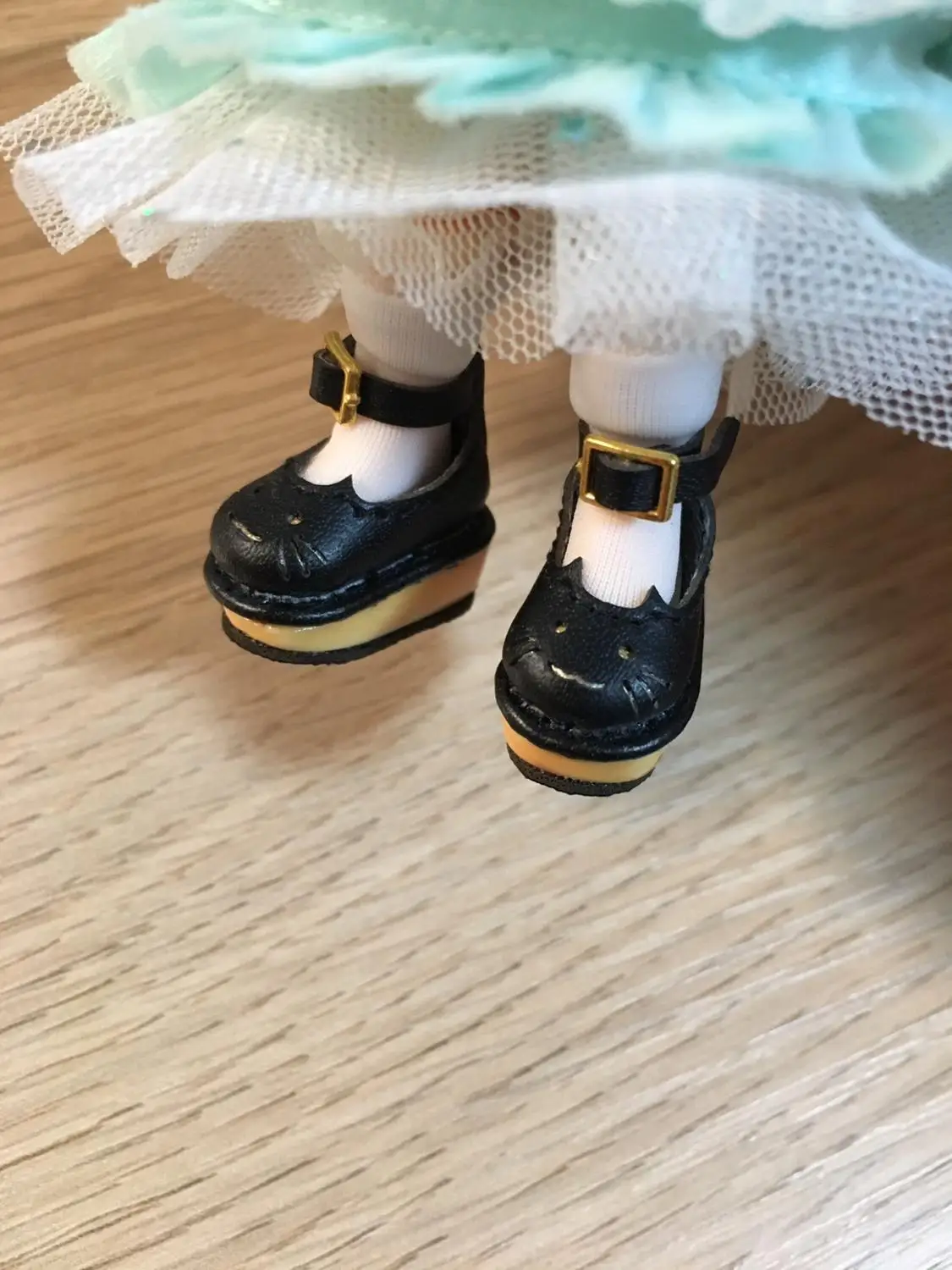 

G10-392 handmade toy 1/12 GSC ob11 Doll BJD/SD doll shoes Wooden bottom cartoon platform shoes 1pair
