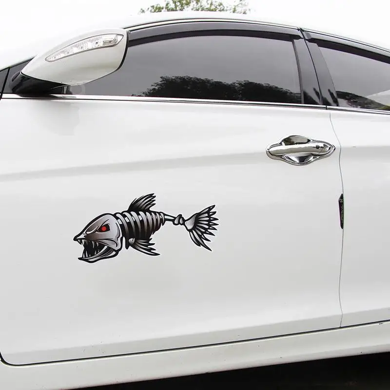 1 пара наклеек для автомобиля на Хэллоуин с изображением рыбьей кости украшение